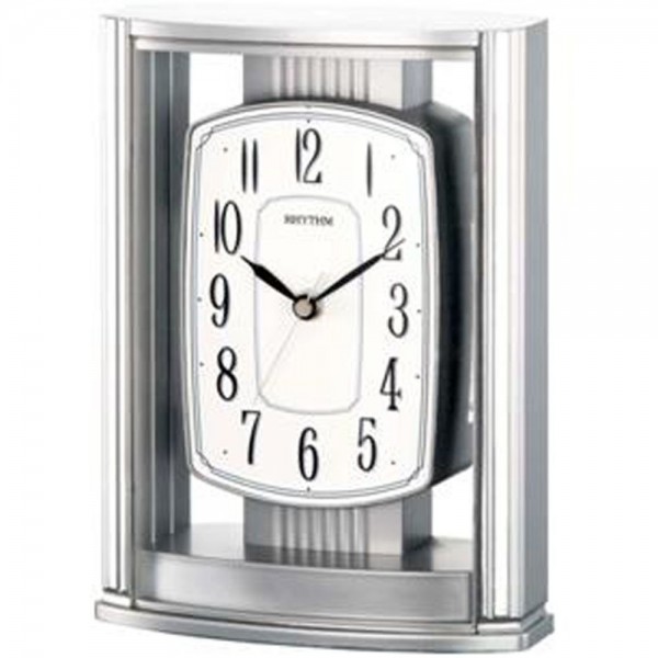Rhythm(Japan) Silver contemporary motion clocks